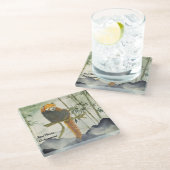 Bedreigde Schattigee handgeschilderde rode panda Glazen Onderzetter (Schuin)