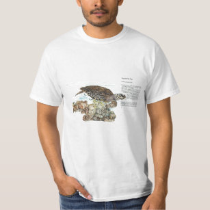 Bedreigde schildpad Hand geschilderd Print T-shirt