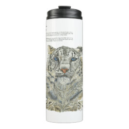 Bedreigde sneeuw Leopard Hand geschilderd Thermosbeker