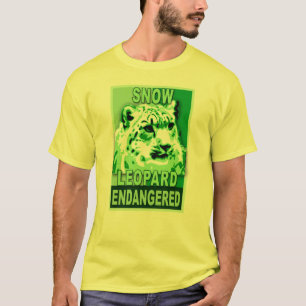 Bedreigde sneeuwluipaard Pop Kunsthemden T-shirt