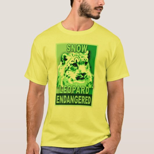 Bedreigde sneeuwluipaard Pop Kunsthemden T-shirt (Voorkant)