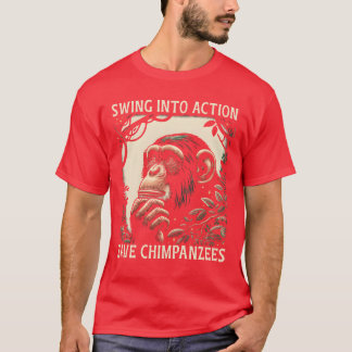 Bedreigde Soort Chimpansee Dierenrechten vriend T-shirt