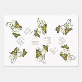 Bedreigde Swallowtail en Honeyeater Handbeschilder Inpakpapier Vel