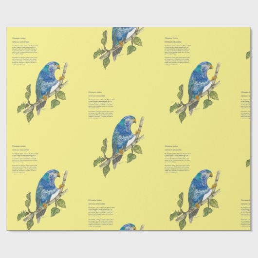 Bedreigde Ultramarijn Loriket aquarellen Cadeaupapier (Vlak)