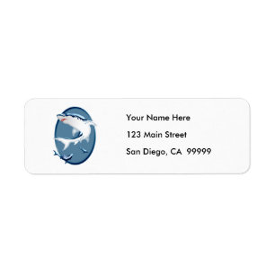 Bedreigende onderwaterhaaien etiket