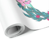 Bedreiging van bloemen en harten voor bruiloft cadeaupapier (Rol Hoek)