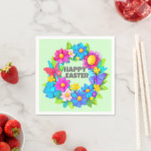 Bedreiging van kleurrijke paasbloemen servet (Insitu)