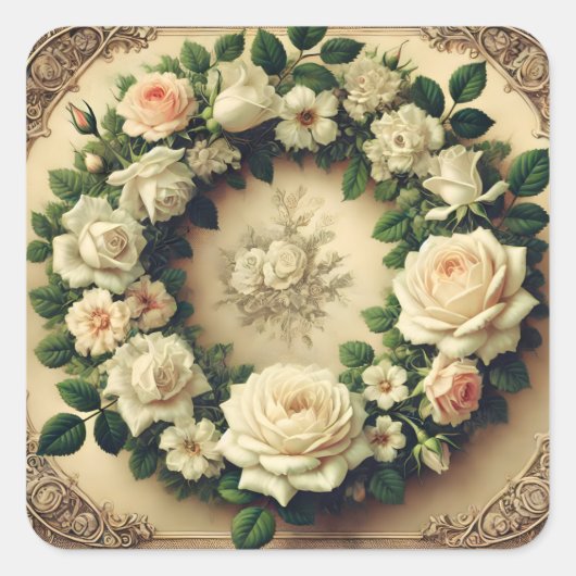 Bedreiging van Rozen Vierkante Sticker (Voorkant)