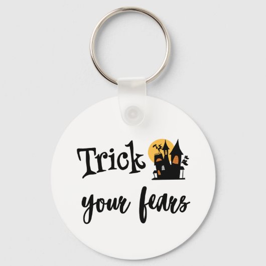 Bedrieg je angsten, behandel jezelf sleutelhanger (Achterkant)