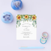 Bedriegde zonnebloemen rode eucalyptuswijn flyer (Enkel)