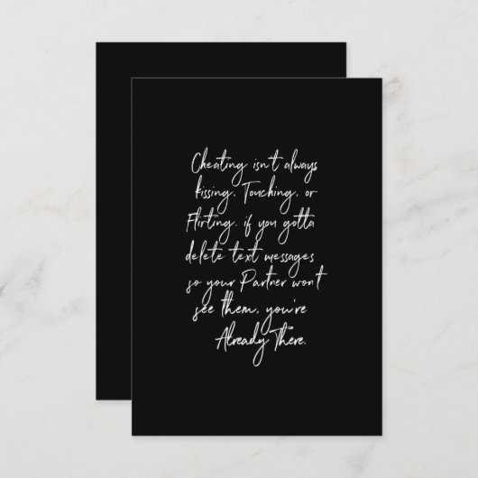 bedriegen is niet altijd een zoende aanraking of f bedankkaart (Voorkant / Achterkant)