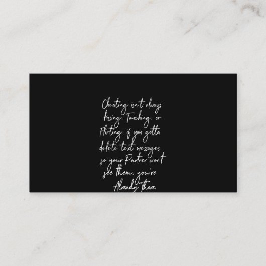 bedriegen is niet altijd een zoende aanraking of f visitekaartje (Voorkant)