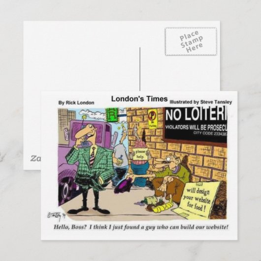 Bedrieglijk 4 webdesign grappige cadeautjes en ver briefkaart (Voorkant / Achterkant)