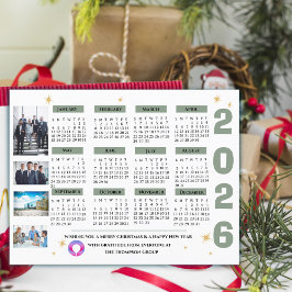 Bedrijf 2026 Kalender Bedrijf Logo Feestdagenkaart