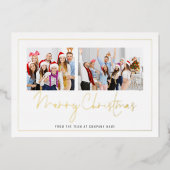 Bedrijf 2 Foto QR-code Logo Vrolijk kerstfeest Folie Feestdagenkaart (Voorkant)