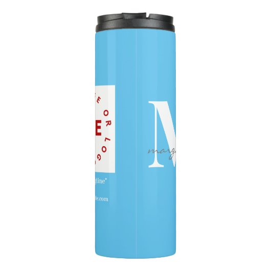 Bedrijf Aangepaste Logo Moderne werknemersnaam Thermosbeker (Achterkant)