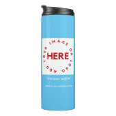 Bedrijf Aangepaste Logo Moderne werknemersnaam Thermosbeker (Geroteerd rechts)