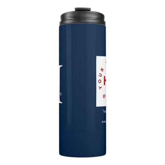 Bedrijf Aangepaste Logo Moderne werknemersnaam Thermosbeker (Voorkant)