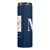 Bedrijf Aangepaste Logo Moderne werknemersnaam Thermosbeker (Achterkant)