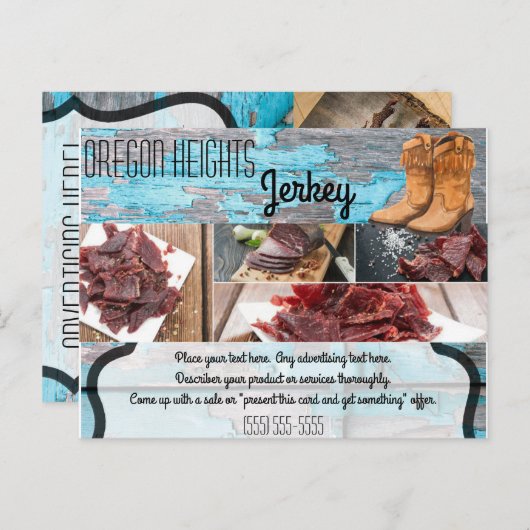 Bedrijf Adverteren Kaart Blauw Houten Schuurdeur B (Voorkant / Achterkant)