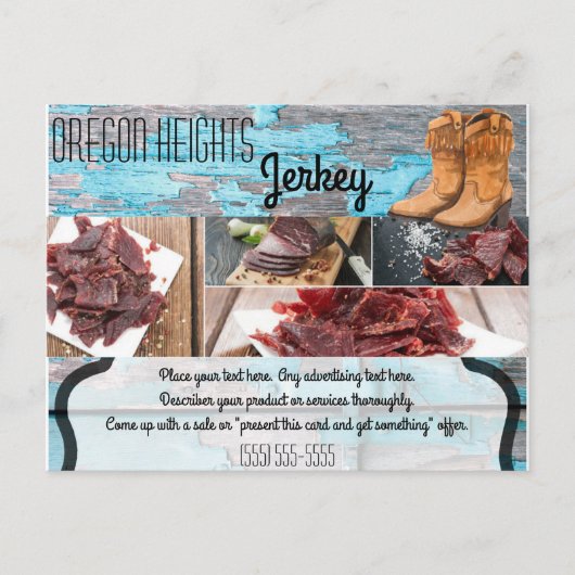 Bedrijf Adverteren Kaart Blauw Houten Schuurdeur B (Voorkant)