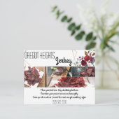 Bedrijf Adverteren Kaart Wit Roses Goud Geomet (Staand voorkant)