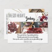 Bedrijf Adverteren Kaart Wit Roses Goud Geomet (Voorkant / Achterkant)