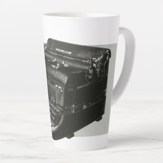  bedrijf, Antiek Kantoor handmatige schrijfmachine Latte Mok (Rechterhoek)