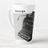  bedrijf, Antiek Kantoor handmatige schrijfmachine Latte Mok (Linkerhoek)