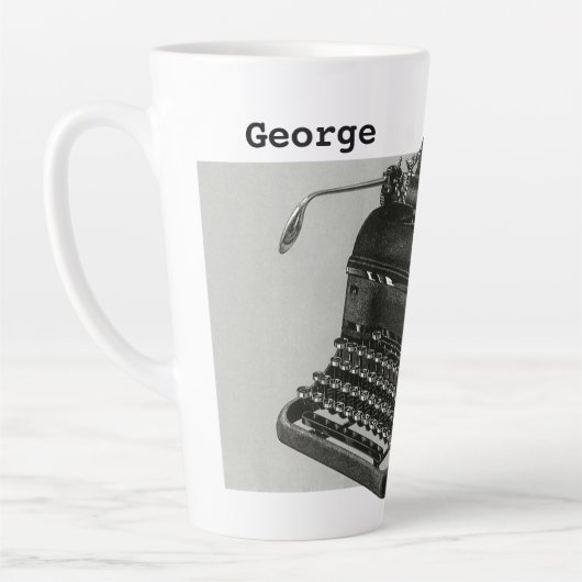 bedrijf, Antiek Kantoor handmatige schrijfmachine Latte Mok (Links)