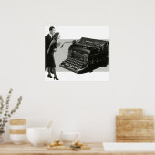 bedrijf, Antiek Kantoor handmatige schrijfmachine Poster (Keuken)