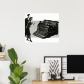 bedrijf, Antiek Kantoor handmatige schrijfmachine Poster (Thuiskantoor)