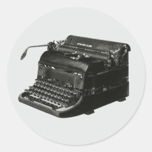  bedrijf, Antiek Kantoor handmatige schrijfmachine Ronde Sticker