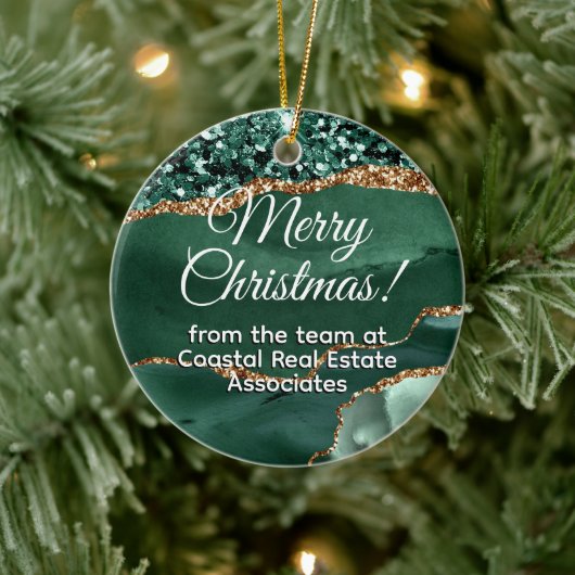 Bedrijf Bedrijf Bedrijf Goud Groen Promotie Keramisch Ornament (Boom)