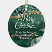 Bedrijf Bedrijf Bedrijf Goud Groen Promotie Keramisch Ornament (Links)