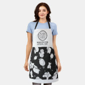 Bedrijf bedrijf logo promotionele orchidee zwart schort (Gedragen)