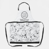 Bedrijf bedrijf logo promotionele witte orchideeën schort (Voorkant)