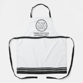 Bedrijf bedrijf logo promotionele zwart-wit schort (Voorkant)