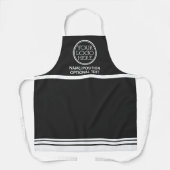 Bedrijf bedrijf logo promotionele zwart-wit schort (Voorkant)