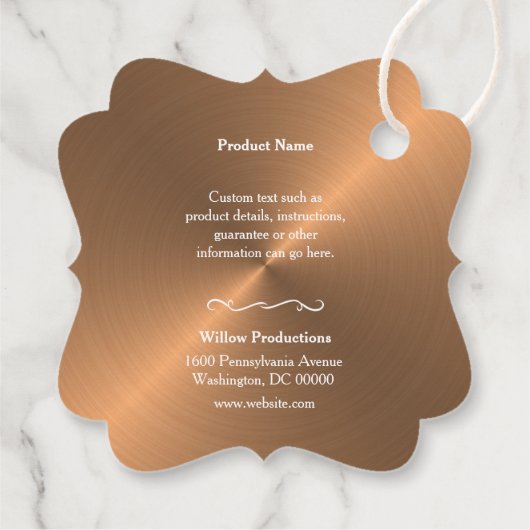 Bedrijf Bedrijfs van de Logo Dank u Koper hangt La Bedankjes Labels (Achterkant)