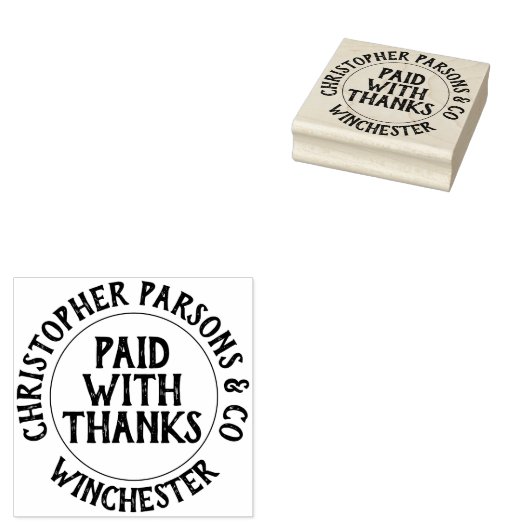 Bedrijf betaald met Bedankt Rubberstempel (Gestempeld)