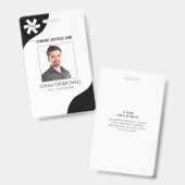 Bedrijf Bewerkbare zwarte foto-ID Badge (Voor- en achterkant)