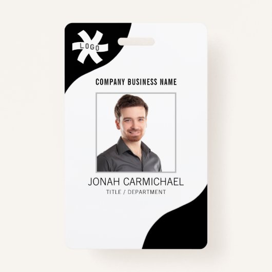 Bedrijf Bewerkbare zwarte foto-ID Badge (Voorkant)