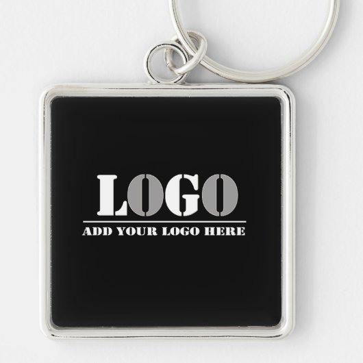 Bedrijf Black Creëer Uw eigen Afbeelding Sleutelhanger (Voorkant)