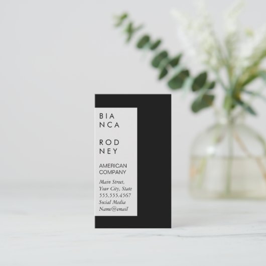 Bedrijf Black White Visitekaartje (Staand voorkant)