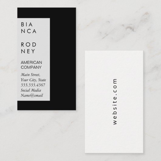 Bedrijf Black White Visitekaartje (Voorkant / Achterkant)
