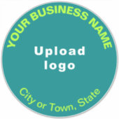 Bedrijf Blauwgroen Groene Kleur Ronde Vorm Vinyl Sticker (Voorkant)