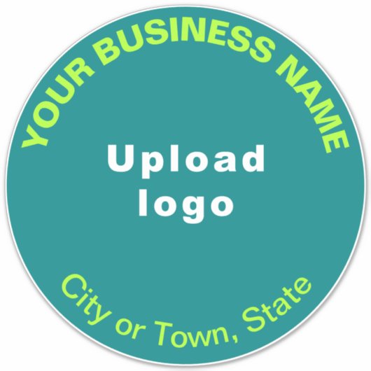 Bedrijf Blauwgroen Groene Kleur Ronde Vorm Vinyl Sticker (Voorkant)