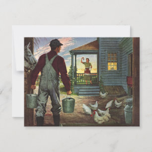 bedrijf, Boerderij met boeren en kippen