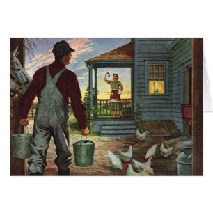 bedrijf, Boerderij met boeren en kippen